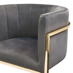 Pandora Grey Velvet Fabric/Metal Arm Chair