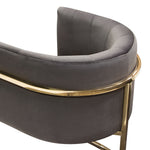 Pandora Grey Velvet Fabric/Metal Arm Chair