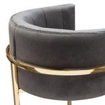 Pandora Grey Velvet Fabric/Metal Bar Chair