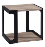 Panni Dark Taupe & Black Wood End Table with Bottom Shelf