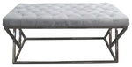 Pansy Grey Velour/Metal Accent Bench