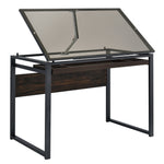 Pantano Smoked Glass/Chestnut Wood Drafting Desk