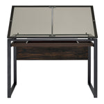 Pantano Smoked Glass/Chestnut Wood Drafting Desk