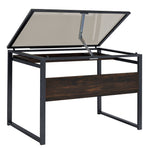 Pantano Smoked Glass/Chestnut Wood Drafting Desk