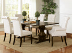 Parkins 7-Pc Rustic Espresso/Beige Dining Table Set