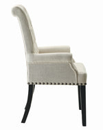 Parkins Beige Fabric/Rustic Espresso Wood Arm Chair