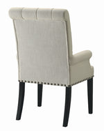 Parkins Beige Fabric/Rustic Espresso Wood Arm Chair