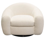 Pascal Bone Boucle Textured Fabric Swivel Chair