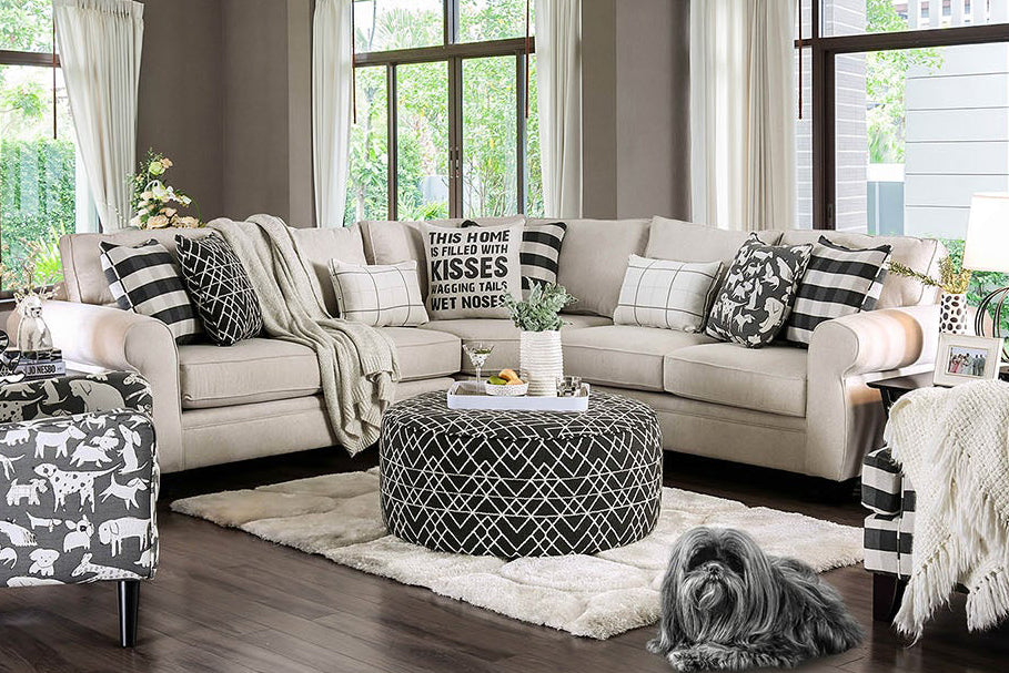 Patricia Ivory Chenille Sectional