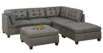 Pavica Grey Leatherette Modular Sectional w/ Ottomans