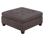 Pavica Dark Brown Leatherette Modular Sectional w/ Ottoman