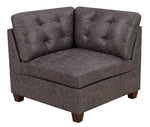 Pavica Dark Brown Leatherette Modular Sectional w/ Ottomans