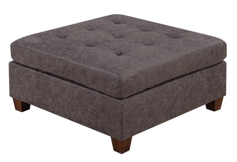 Pavica Dark Brown Leatherette Ottoman