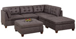 Pavica Dark Brown Leatherette Modular Sectional w/ Ottomans