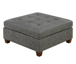 Pavica Grey Leatherette Modular Sectional w/ Ottoman