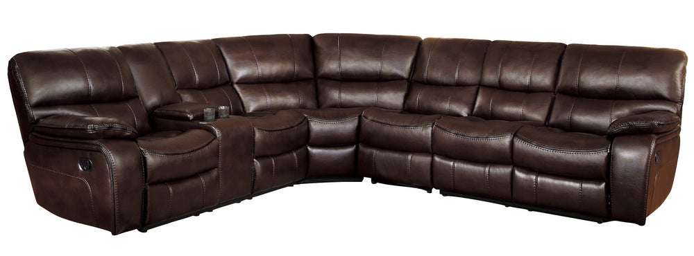 Pecos 4-Pc Dark Brown Manual Recliner Sectional Sofa