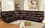 Pecos 4-Pc Dark Brown Manual Recliner Sectional Sofa