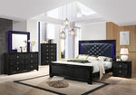 Penelope 5-Pc Midnight Star/Black Wood Cal King Bedroom Set