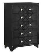 Penelope 5-Pc Midnight Star/Black Wood Cal King Bedroom Set