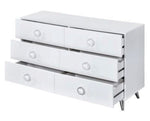 Perse White Wood 6-Drawer Dresser