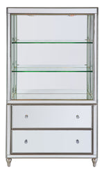 Persis Mirrored 2-Drawer Display Shelf with LED