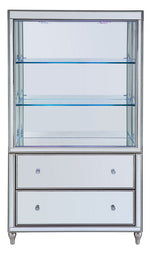 Persis Mirrored 2-Drawer Display Shelf with LED