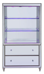 Persis Mirrored 2-Drawer Display Shelf with LED