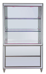 Persis Mirrored 2-Drawer Display Shelf with LED