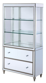 Persis Mirrored 2-Drawer Display Shelf with LED