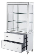 Persis Mirrored 2-Drawer Display Shelf with LED