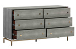 Pesce Grey Shagreen Wood 6-Drawer Dresser