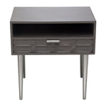 Petra Smoke Grey Mango Wood 1-Drawer Accent Table