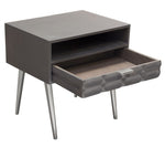 Petra Smoke Grey Mango Wood 1-Drawer Accent Table