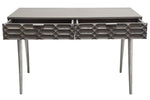 Petra Smoke Grey Mango Wood 2-Drawer Writing Desk