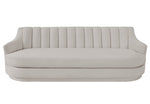 Peyton Light Grey Velvet Channel Tufted Sofa