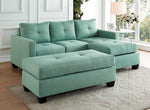 Phelps Teal Fabric Ottoman