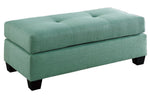 Phelps Teal Fabric Ottoman