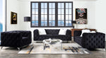 Phifina Black Velvet Tufted Loveseat