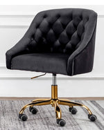 Phile Black Velvet/Gold Office Chair