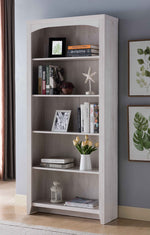 Pietra White Oak Wood Bookcase with 5 Shelves