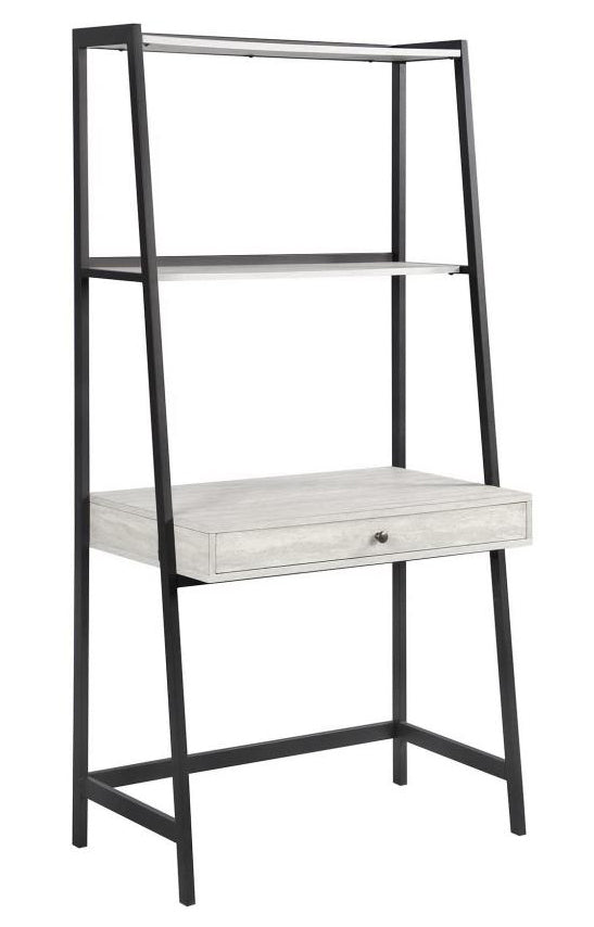 Pinckard Grey Stone Wood/Black Metal Ladder Desk