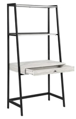 Pinckard Grey Stone Wood/Black Metal Ladder Desk