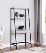 Pinckard Grey Stone Wood/Black Metal Ladder Desk