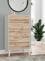 Piperton Natural/White Wood 5-Drawer Chest