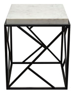 Plymouth Grey Genuine Marble/Metal Accent Table