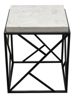 Plymouth Grey Genuine Marble/Metal Accent Table