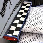 Poe Car Design Blue/White Wood Twin Bed