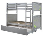 Powell Silver Wood Twin Bunk Bed with Trundle