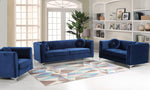 Prachi Blue Velour Loveseat