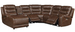 Putnam 6-Pc Brown LAF Power Recliner Sectional Sofa